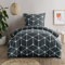 RUIKASI Bettwäsche 155x220 2 teilig Anthrazit - Bettbezug 155 x 220 Set mit Geometrie Muster, Bettwäsche-Sets 155x220cm aus Mikrofaser mit Reißverschluss Weich und Bügelfrei