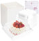 Cake Slice Boxes with Clear Lids 50Pcs Dessert Boxes with Oil-Proof Baking Paper Reusable 12cm Boxes for Cake Portions Takeaway Boxes for Sandwiches Dessert Cake Ideal for parties, Cake Shops
