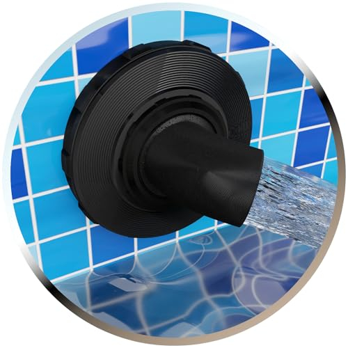 Nozzleboss drehbare Pooldüse 360° drehbar, Einlaufdüse 87mm kompatibel mit Intex Bestway Pools (Schwarz)
