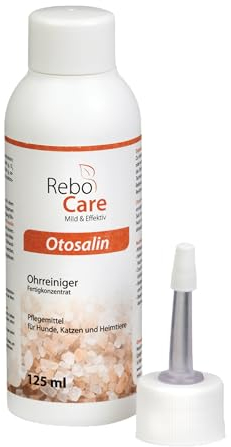 Rebocare Otosalin Ohrenreiniger für Haustiere: Sanfte Ohrreinigung für Hunde & Katzen, kann Ohrenschmalz & Verunreinigungen lösen, Mit pflegender Aloe Vera, Einfache Anwendung, 125 ml