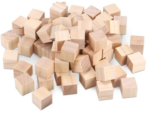Zocipro 140 Stück Holzwürfel 20x20x20mm, Holz Würfel Kleine, Holzblöcke zum Basteln für DIY Malen Handwerk Dekoration Zahlen