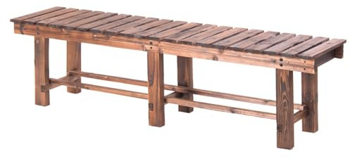 LXRHLIKG Gartenbank 120/150 cm, Sitzbank Outdoor aus Holz für Die Vordere Veranda mit Zapfenverbindung für Draußen(71in/180cm)