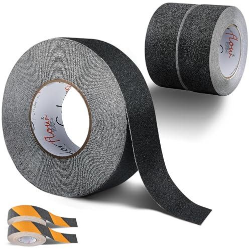 Colorflow® Antirutsch Klebeband 2x10m - Starke Rutschhemmung Innen & Außen - Grip Tape selbstklebend - Treppenstufen Antirutsch - Anti Rutsch Klebeband