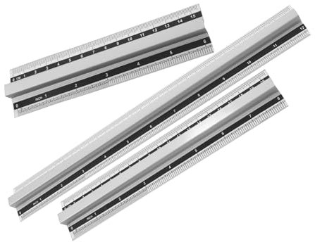 CAXUSD 3pcs Aluminium Lineal Set 15Cm 20Cm 30Cm Mit Griff Multifunktionales Messwerkzeug FüR Zeichnen Messen Und Heimwerker