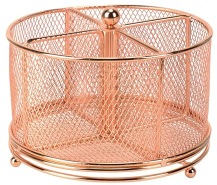 Fuikupe Stiftehalter, Metall Schreibtisch Organizer Drehbarer Stifte Organizer Kapazitätstifte Organizer mit 4 Fächern Für Büro Schule Schreibtisch Bleistift