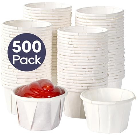 LITOPAK 500 Pack 1 oz Disposable Condiment Cups, 1 oz Souffle Medicine Cups