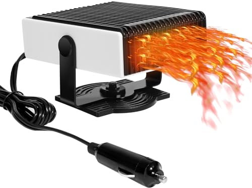 Skibiles Auto Heizung, 12V 150W Auto Heizlüfter, 2 in 1 Heizung & Ventilator Defroster, Windschutzscheiben Defroster Demister, Einstecken in Zigarettenanzünder Autoheizung Entfroster Zusatzheizung