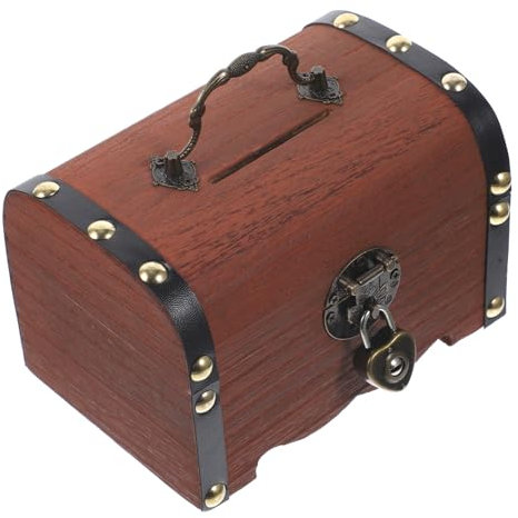 Toyvian Money Box with Lock Rustic Piggy Bank Treasure Jar Money Saving Bank Retro Trinket Case Kid Piggy Bank Piggy Bank Piggy Bank Organizer Bins Cash Piggy Bank Iron