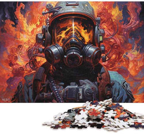 1000-teiliges Puzzle für Erwachsene, Psychedelisches Feuerwehr-Puzzle für Kinder, Kartonpuzzle, schwierig und herausfordernd (Größe 38 * 26 cm)