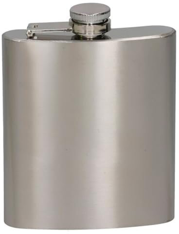 Acan Tradineur - Petaca de Acero, Modelo Sam, Recipiente para Whisky, licores, Agua, portátil, Camping, Senderismo, Viajes, Apta para lavavajillas (Gris - 200 ml)