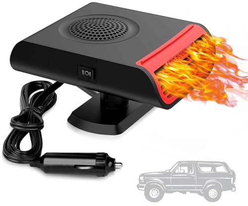 Showvigor Car Heater, 12V 150W Anti-Fog Portable Car Heater Plug into Cigarette Lighter, 2 in 1 Fast Heating Defrost Defogger, 360 °Rotatable Windscreen Defogger Window Defroster for Car