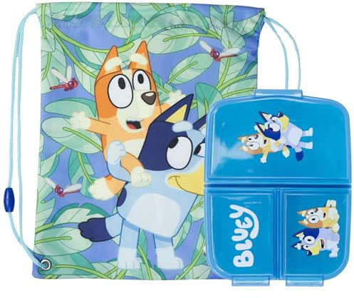 Sorrisini Sandwichera Infantil con Compartimentos, Mochila Cuerdas Infantil, Bolsas Comida Infantiles, Contenedor Almuerzo, Bolsa Escolar, Mochila Gimnasio Infantil, Bluey