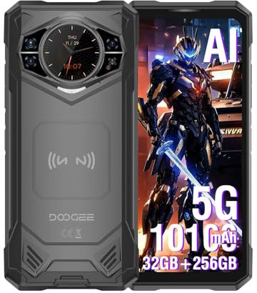 DOOGEE S200 X 5G Telefono Cellulare Rugged, 6.72 FHD+120GHz, 32GB RAM+ 512GB ROM, Fotocamera AI 100MP+20MP Visione Notturna, NFC, Display Posteriore 1.32'AMOLED, Rugged Smartphone Android 14, Nero