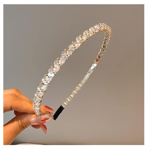 Strass Stirnbänder Haarreifen mit Kristall Modisches Kristall-Haarband Glänzende Haarschmuck Haarband Braut Hochzeit Tiara Krone Party Hochzeit Glitzer Haar-Accessoires für Frauen und Mädchen weiß