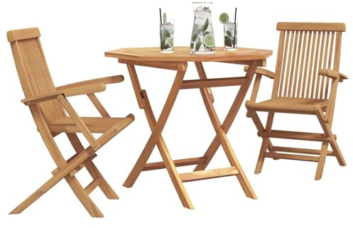 vidaXL Garten Essgruppe 3 STK. Braun Massivholz Akazie