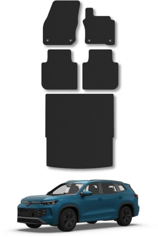 VW Tayron (2025+) 5mm Rubber Car Mats | Heavy Duty Rubber Tailored Fit Floor Mats Full Coverage Durable Waterproof Accessories Easy Clean Anti Slip Made in the UK