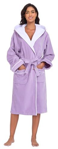 YEAUPE PRO Peignoir de Bain Femme, 100% Coton avec Capuche - Certifié OEKO-TEX® - Robe de Chambre Eponge 2 Poches, Ceinture - Doux, Absorbant et Confort