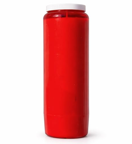 Horeca Candles Grabkerzen aus Pflanzenöl Nr. 9 - Rot - 9 Tage Brenndauer (216 Stunden) - 20er Set Öllichter für Grabdeko - Grablichter & Trauerkerzen Ohne Duft - Novenenkerze