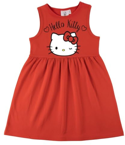 Hello Kitty Single Jersey-Kleid für Mädchen, für den täglichen Gebrauch, Single-Jersey-Kleid für Mädchen, mit lustigem Design und einfach zu kombinieren