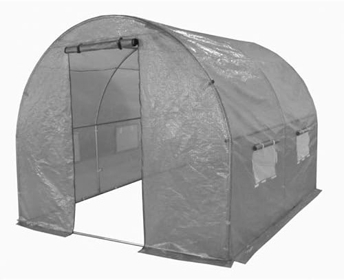 4iQ Gewächshausfolie UV Beständig - Gewächshaus Folie 2x2m - Weiß Gitterfolie für Tunnel Gewächshaus - Tomatenhaus Folie 140g/m2 - Starke Gartenfolie 200x200 cm, Grau