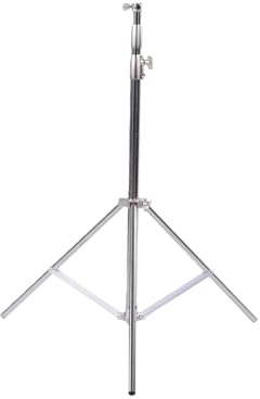 Dpofirs Supporto Leggero per Carichi Pesanti, Treppiede Fotografico Regolabile da 3 Metri con Meccanismo Ammortizzato a Molla e Manopola di Blocco a Rotazione, per Illuminazione da (SILVER)
