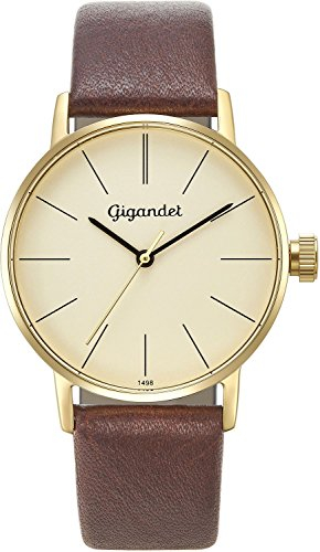 Gigandet Damen-Armbanduhr Quarzwerk Analog mit Lederarmband G43-009