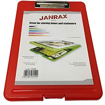 janrax A4, rot Klemmbrett Box Datei – Storage Abheften Fall