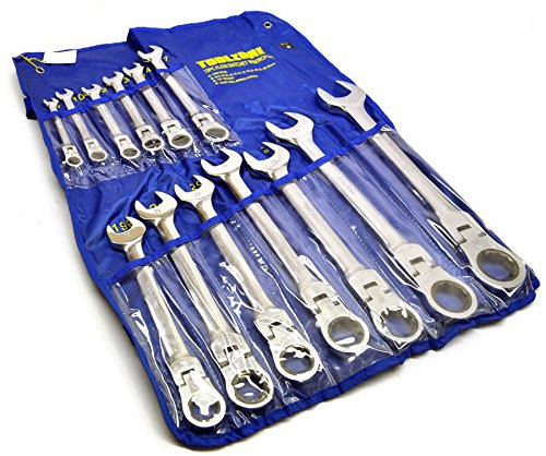 AB Tools Flexi Head Large Ratchet Ring Spanner Wrench Set 13pc (8mm - 32mm) Metric TE314