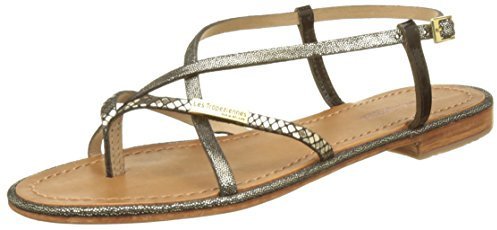 Les Tropeziennes Femme Monaco Chaussures-femmes Chaussure-de-loisirs Nu-pieds-et-sandales, Noir Noir Or, 40 EU