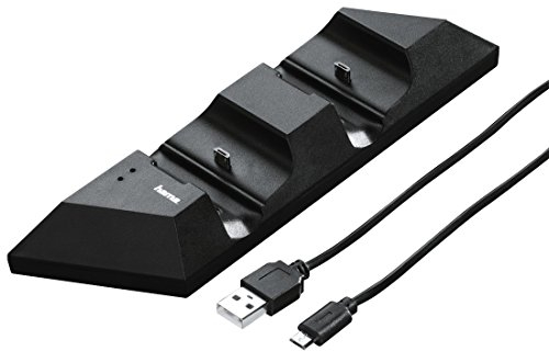 Hama Ladestation für Xbox One/One S Controller Black Thunder (Play&Charge, 2 Controller gleichzeitig laden, inkl. 2 Akkus u. micro-USB-Kabel, Ladestatus Anzeige) Twin Docking Station Ladegerät schwarz