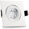 trendlights24 Bianco Decken Einbaustrahler eckig 3er Set - LED 7W dimmbar 38° GU10 230V Kaltweiß 6500k - Weiß matt - Einbauleuchte schwenkbar