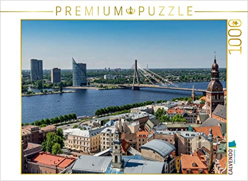 CALVENDO Puzzle Blick über die Altstadt zum Fluss Düna (lettisch Daugava) | 1000 Teile Lege-Größe 64 x 48 cm Foto-Puzzle für glückliche Stunden