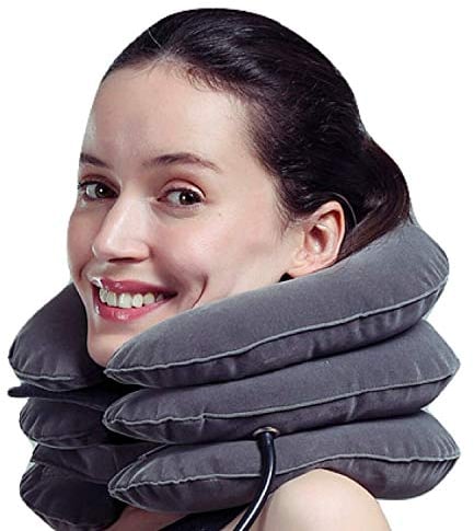 MEDIZED Aufblasbare Cervical Neck Traction Device Verbessern Wirbelsäule Ausrichtung Reduzieren Hals Schmerzen Zervikaler Kragen Einstellbar GRAU Farbe