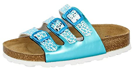 Lico BIOLINE TRENDY Mädchen Niedrige Hausschuhe, Türkis/ Weiß, 36 EU