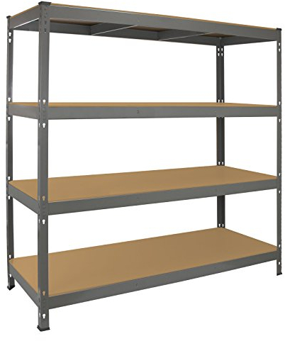 Monster Racking Regal Hochleistungsregal Schwerlastregal Lagerregal Garagenregal Stahlregal Industrieregal Werkstattregal Steckregal Metallregal 100% schraubenlos 160cm x 60cm x 160cm in Grau