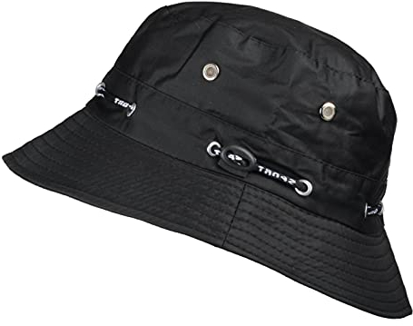 TOUTACOO, Chapeau Forme Bob de Soleil, d'Été et Toutes Saisons - Réglable, Uni Sport - Mixte - Noir