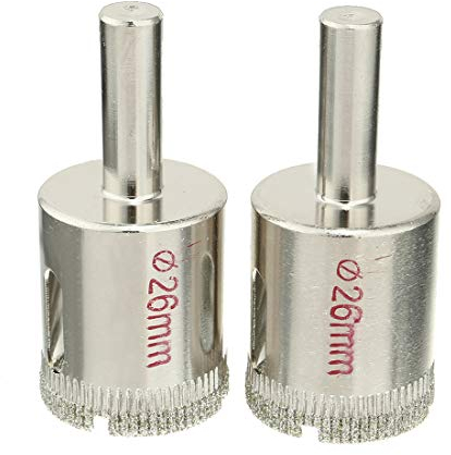 sourcingmap 2pcs Trépan Diamant Foret Scie Cloche 26mm diamant enduit Scie Cloche pour verre carreaux céramique marbre roche porcelaine
