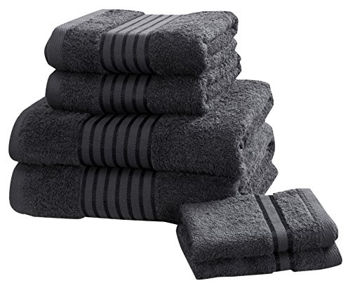 Rapport Home Windsor 6-Piece Towel Bale, Combed Cotton, Grey, 120 x 70 x 1 cm
