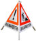 Warnpyramide/Faltsignal VZ101 & VZ123 MÄH-/ BAUM-/ BAUARBEITEN 70cm - weiß tagesleuchtend, leicht