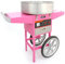 KuKoo Rosa Zuckerwattemaschine Zuckerwattegerät Zuckerwatte mit Wagen, Schubfach und 500 Holzstäbchen I Candy Floss Machine Commercial