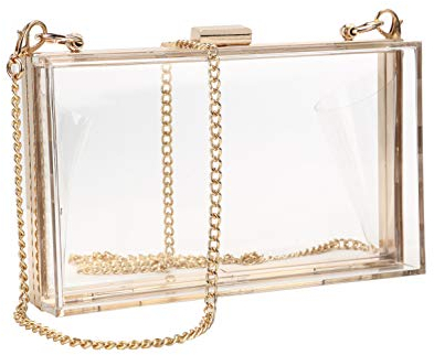 Nodykka Durchsichtige börsen und Handtaschen, Crossbody-Taschen, Clutch, Sportveranstaltungen, Stadion-zugelassene Schultertasche für Damen, Gold (gold), EinheitsgröÃŸe