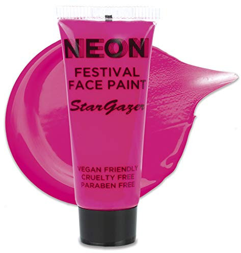 Stargazer Peinture fluo UV pour le visage et le corps, résistante à la transpiration, couleur vive, rose