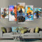 Leinwanddrucke,5 Stück Anime-Spiel The Legend of Zelda Leinwand Malerei Moderne Modulare Bild Poster Home Wandkunst Dekoration (Kein Rahmen) Größe L