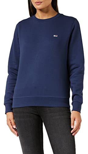 Tommy Jeans Tjw Regular Fleece C Neck Andere Schwere Strickwaren, Damen, Blau (Twilight Navy), Xs