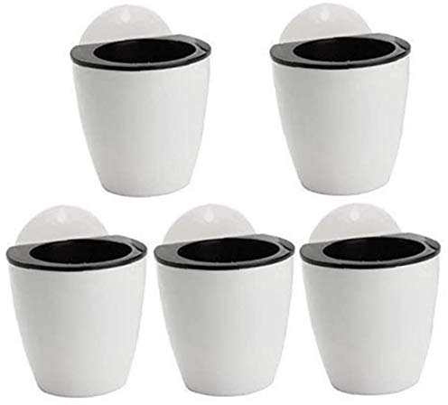 Pack of 5 Hanging Planters White Self Watering Vertical Herb Plant Pot Plastic Wall Mounted Flower Pot for Indoor Outdoor Garden Wall Decor