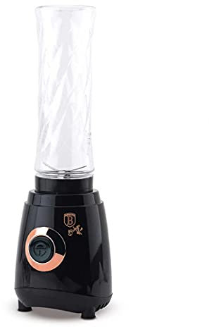 Berlinger Haus, Smoothie Collection Black Rose, Moteur en cuivre pur, Verrou de sécurité, Interrupteur ponctuel, Système de protection excessif, Blender portable, Smoothie Mixeur, 400 ml