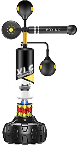 Boxing Speed Trainer 3 In 1 Home and Gym Multifunktionales Box Fitnessgerät Mit 360 Spinning Bar Dual Punching Balls Center Bag (Color : Black, S : A)