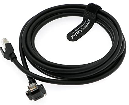 Alvin's Cables Câble de vision gige Vertical RJ45 Lock à vis Industrial Ethernet Câble blindé CAT6A Drag-Chain ​​HATO-FLEX,compatible avec Cognex Keyence Basler HikVision Camera 9,84pieds Angle hausse