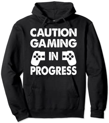 Caution Gaming In Progress T-shirt amusant Gamer Boys Sweat à Capuche