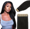 Lashey Tape in Extensions Echthaar 35cm(14zoll) 20pcs 50g Kinky Glatt Echthaar Tape Extensions Natürlich Schwarz Haarverlängerungen Echthaar Invisible and Skin Weft Tape ins